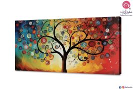 لوحات شجرة الألوان SA1742 تابلوهات مودرن ازرق - تركواز لوحات فنية غرفة الاستقبال