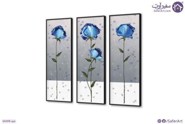 تابلوهات مودرن - ورود زرقاء SA3318 كل التابلوهات المودرن, ورود - زهور - نباتات ازرق - تركواز, رمادى الوان زيتية - اكريليك, تماثل - سيميترى, لوحات فنية, مودرن غرفة الاستقبال, غرفة المعيشة, غرفة النوم, مدخل المنزل, مكاتب – شركات - اعمال مربع, مستطيل
