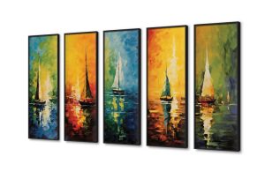 تابلوهات مودرن للبيع مصر SA3849 كل التابلوهات المودرن, قوارب و مراكب, بحار و شواطئ و مراكب, تجريدي اخضر - زيتى, ازرق - تركواز, اصفر, متعدد الالوان الوان زيتية - اكريليك, لوحات فنية, مودرن غرفة الاستقبال, غرفة المعيشة, غرفة النوم, مكاتب – شركات - اعمال شروق - غروب بالعرض, ببرواز, برواز اسود, مستطيل