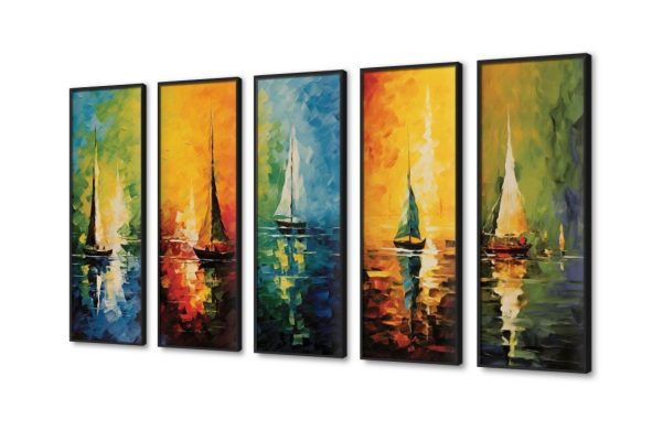 تابلوهات مودرن للبيع مصر SA3849 كل التابلوهات المودرن, قوارب و مراكب, بحار و شواطئ و مراكب, تجريدي اخضر - زيتى, ازرق - تركواز, اصفر, متعدد الالوان الوان زيتية - اكريليك, لوحات فنية, مودرن غرفة الاستقبال, غرفة المعيشة, غرفة النوم, مكاتب – شركات - اعمال شروق - غروب بالعرض, ببرواز, برواز اسود, مستطيل