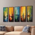 تابلوهات مودرن للبيع مصر SA3849 كل التابلوهات المودرن, قوارب و مراكب, بحار و شواطئ و مراكب, تجريدي اخضر - زيتى, ازرق - تركواز, اصفر, متعدد الالوان الوان زيتية - اكريليك, لوحات فنية, مودرن غرفة الاستقبال, غرفة المعيشة, غرفة النوم, مكاتب – شركات - اعمال شروق - غروب بالعرض, ببرواز, برواز اسود, مستطيل