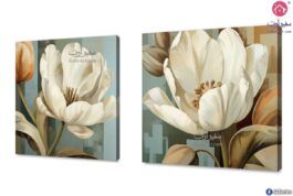 لوحات مودرن - الوردة البيضا SA6553 تابلوهات مودرن ابيض - اوف وايت كلاسيك – نيو كلاسيك غرفة الاستقبال