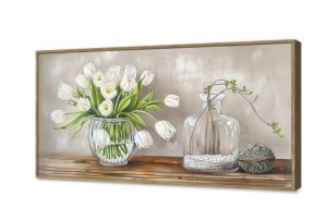 لوحة فنية طبيعه صامتة للتأمل SA9258 كل التابلوهات المودرن, فازات و اوانى, طبيعه صامتة, ورود - زهور - نباتات ابيض - اوف وايت, اخضر - زيتى, بنى - بيج, رمادى الوان زيتية - اكريليك, كلاسيك – نيو كلاسيك, لوحات فنية غرفة الاستقبال, غرفة المعيشة, مكاتب – شركات - اعمال بالعرض, مستطيل