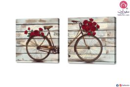لوحات مودرن - دراجة رومانسية SA10351 تابلوهات مودرن احمر - نبيتى لوحات فنية غرفة الاستقبال