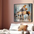 تابلوهات مودرن - بيانو SA10305 كل التابلوهات المودرن, هوايات, موسيقي ازرق - تركواز, اسود, بنى - بيج الوان زيتية - اكريليك, كلاسيك – نيو كلاسيك, لوحات فنية, مودرن غرفة المعيشة, غرفة شباب, مدخل المنزل, مكاتب – شركات - اعمال اكريليك, ببرواز, برواز اسود, مربع