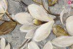لوحة فنية ورود وزهور بيضاء SA15504 تابلوهات مودرن اصفر لوحات فنية غرفة الاستقبال