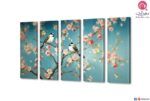 تابلوه عصافير وورود SA15101 تابلوهات مودرن ازرق - تركواز لوحات فنية غرفة الاستقبال