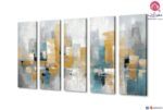 تابلوه مودرن - مباني حديثة SA15107 تابلوهات مودرن ازرق - تركواز لوحات فنية غرفة شباب