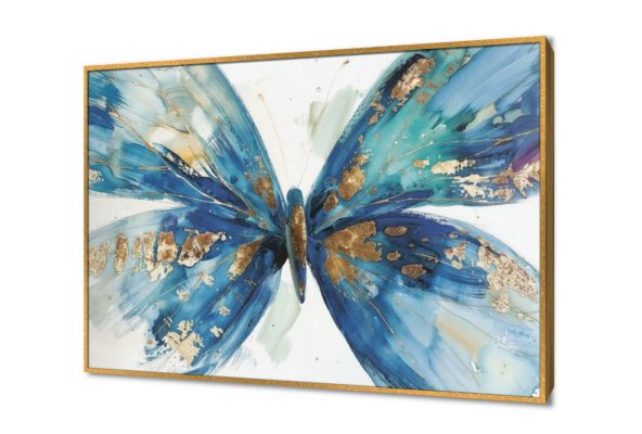 تابلوه فراشة زرقاء SA15191 كل التابلوهات المودرن, فراشات, حيوانات و طيور اببيض - اوف وايت, ازرق - تركواز, فضى – ذهبى الوان مائية, لوحات فنية, مودرن غرفة الاستقبال, غرفة المعيشة, غرفة النوم بالعرض, ببرواز, برواز ذهبى, مستطيل