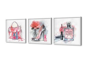 لوحات مودرن بينك للبنات SA15161 كل التابلوهات المودرن, عطور, فاشون - ازياء, ميك اب - تجميل, موضة – ازياء - بنات ابيض - اوف وايت, بينك – فوشيا, فضى – ذهبى الوان مائية, ديجيتال آرت, مودرن غرفة بنات, مكاتب – شركات - اعمال بالعرض, ببرواز, برواز ابيض, مستطيل