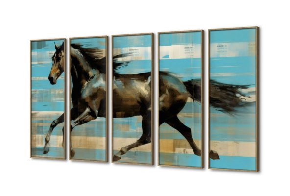 لوحه حائط مودرن-حصان SA14877 كل التابلوهات المودرن, احصنه, حيوانات و طيور ازرق - تركواز, اسود, بنى - بيج الوان زيتية - اكريليك, لوحات فنية, مودرن غرفة الاستقبال, غرفة المعيشة, غرفة شباب بالعرض, ببرواز, برواز خشبى, مستطيل