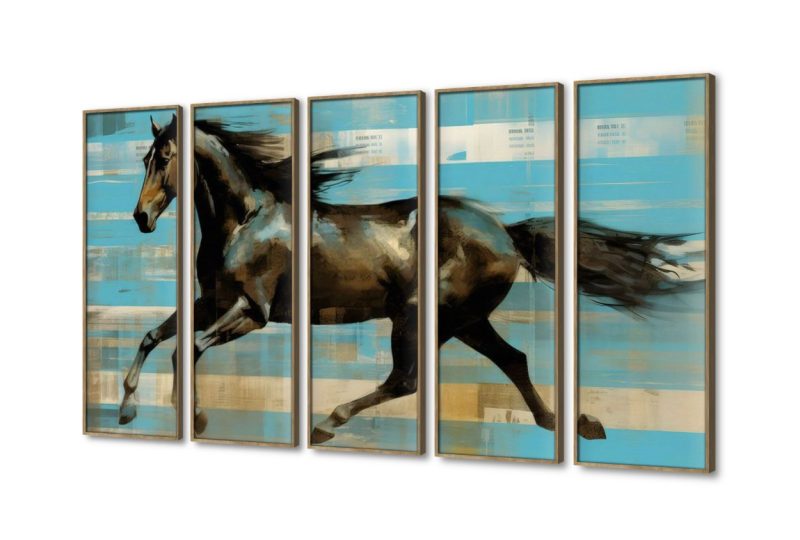 لوحه حائط مودرن-حصان SA14877 كل التابلوهات المودرن, احصنه, حيوانات و طيور ازرق - تركواز, اسود, بنى - بيج الوان زيتية - اكريليك, لوحات فنية, مودرن غرفة الاستقبال, غرفة المعيشة, غرفة شباب بالعرض, ببرواز, برواز خشبى, مستطيل
