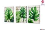 لوحة فنية أوراق أشجار خضراء SA15813 تابلوهات مودرن اخضر - زيتى لوحات فنية غرفة الاستقبال