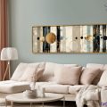 لوحه هندسيه دوائر SA16293 كل التابلوهات المودرن, اشكال هندسية و زخارف اخضر - زيتى, بنى - بيج, فضى – ذهبى اشكال هندسية و زخارف, الوان زيتية - اكريليك, دوائر, لوحات فنية غرفة الاستقبال, مدخل المنزل, مكاتب – شركات - اعمال بالعرض, ببرواز, برواز ذهبى, مستطيل