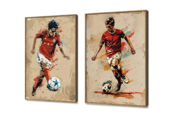 لوحات فنية لاعبين كره قدم SA17012 كل التابلوهات المودرن, رجال, رياضات, هوايات, شخصيات و وجوه احمر - نبيتى, بنى - بيج الوان زيتية - اكريليك, لوحات فنية, مودرن غرفة شباب, مكاتب – شركات - اعمال بالعرض, ببرواز, برواز خشبى, مستطيل