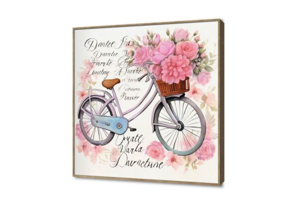 تابلوه -دراجة بينك SA17840 كل التابلوهات المودرن, درجات هوائية, سيارات – دراجات - مواصلات ابيض - اوف وايت, بينك – فوشيا الوان مائية, لوحات فنية, مودرن غرفة المعيشة, غرفة بنات فصل الربيع ببرواز, برواز خشبى, مربع