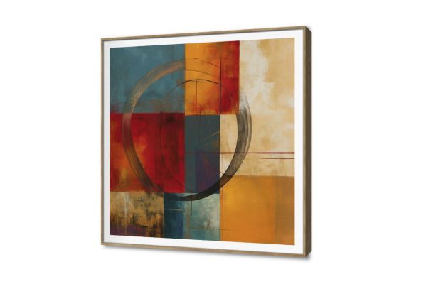 لوحه تجريديه-برتقالى وبنى SA17512 كل التابلوهات المودرن, اشكال هندسية و زخارف اخضر - زيتى, برتقالى, بنى - بيج اشكال هندسية و زخارف, الوان زيتية - اكريليك, دوائر, لوحات فنية, مربعات غرفة الاستقبال, مدخل المنزل, مكاتب – شركات - اعمال ببرواز, برواز خشبى, مربع