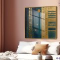 لوحه -ذهبي وازرق SA17406 كل التابلوهات المودرن, اشكال هندسية و زخارف, تجريدي ازرق - تركواز, فضى – ذهبى اشكال هندسية و زخارف, الوان زيتية - اكريليك, دوائر, لوحات فنية غرفة الاستقبال, مكاتب – شركات - اعمال اكريليك, ببرواز, برواز ذهبى, مربع