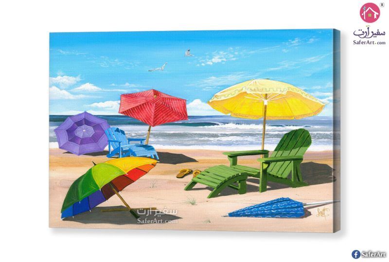 لوحات شاطئ البحر SA17964 تابلوهات مودرن ازرق - تركواز لوحات فنية غرفة الاستقبال