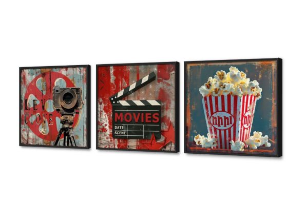 تابلوه مودرن-سينما SA18336 كل التابلوهات المودرن, افلام - مسلسلات - ميديا, حلوى و سناكس, مشروبات – اطعمة - المطبخ اببيض - اوف وايت, احمر - نبيتى, اسود ديجيتال آرت, مودرن غرفة الطعام - المطبخ, غرفة المعيشة بالعرض, ببرواز, برواز اسود, مستطيل