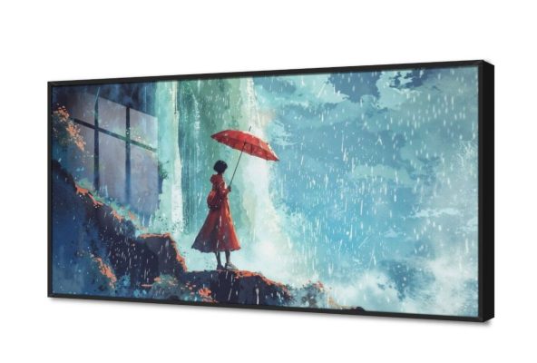 تابلوه رومانسي- أمطار SA18137 كل التابلوهات المودرن, بنات, شخصيات و وجوه احمر - نبيتى, ازرق - تركواز الوان زيتية - اكريليك, بسيط و هادئ, كلاسيك – نيو كلاسيك, لوحات فنية غرفة الاستقبال, غرفة المعيشة, غرفة النوم شتاء و ثلوج اكريليك, بالعرض, ببرواز, برواز اسود, مستطيل