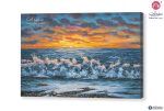 منظر طبيعي - أمواج البحر SA18015 تابلوهات مودرن ازرق - تركواز لوحات فنية غرفة الاستقبال