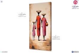 لوحات بتصميم إفريقي SA18509 تابلوهات مودرن برتقالى الفن الافريقى غرفة الاستقبال