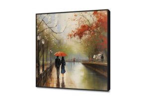 لوحة مودرن رومانسية SA19396 كل التابلوهات المودرن, رومانسى - ثنائى, رومانسى, شخصيات و وجوه احمر - نبيتى, اخضر - زيتى, اسود الوان زيتية - اكريليك, عتيق - فينتاج, كلاسيك – نيو كلاسيك, لوحات فنية غرفة المعيشة, غرفة النوم شتاء و ثلوج ببرواز, برواز اسود, مربع