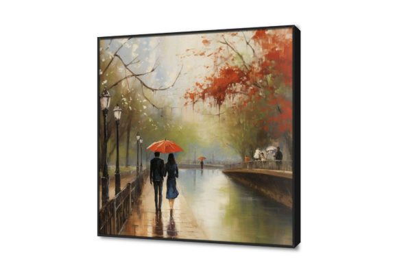 لوحة مودرن رومانسية SA19396 كل التابلوهات المودرن, رومانسى - ثنائى, رومانسى, شخصيات و وجوه احمر - نبيتى, اخضر - زيتى, اسود الوان زيتية - اكريليك, عتيق - فينتاج, كلاسيك – نيو كلاسيك, لوحات فنية غرفة المعيشة, غرفة النوم شتاء و ثلوج ببرواز, برواز اسود, مربع