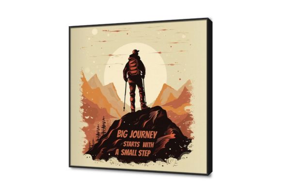 تابلوه تحفيزي للشباب SA19647 كل التابلوهات المودرن, رجال, English Text & Quotes, شخصيات و وجوه اسود, برتقالى, بنى - بيج الستريشن - فيكتور, كتابات و حروف, مودرن غرفة المعيشة, غرفة شباب ببرواز, برواز اسود, مربع