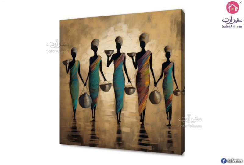 لوحة مودرن - إفريقيا SA19459 تابلوهات مودرن ازرق - تركواز الفن الافريقى غرفة الاستقبال