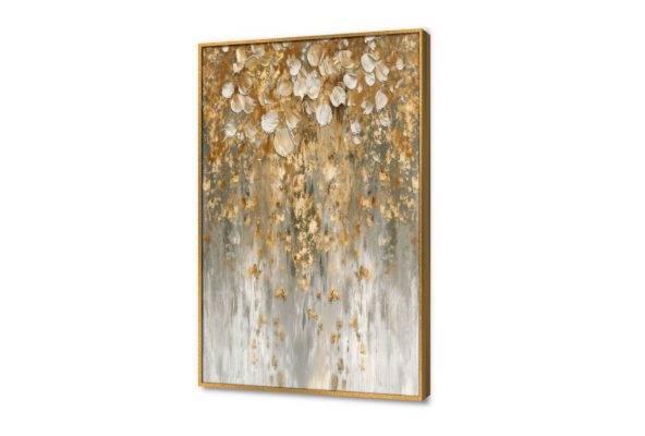 تابلوه مودن - ذهبى SA20020 كل التابلوهات المودرن, تجريدي رمادى, فضى – ذهبى الوان زيتية - اكريليك, لوحات فنية غرفة المعيشة, مدخل المنزل بالطول, ببرواز, برواز ذهبى, مستطيل
