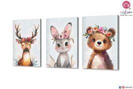 لوحات حيوانات للأطفال SA20126 تابلوهات مودرن ابيض - اوف وايت لوحات فنية غرفة اطفال