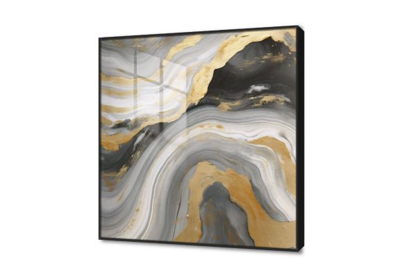تابلوه مودرن - بنى SA20434 كل التابلوهات المودرن, تجريدي فضى – ذهبى, اسود, رمادى الوان زيتية - اكريليك, لوحات فنية, مودرن غرفة المعيشة, مدخل المنزل, مكاتب – شركات - اعمال اكريليك, ببرواز, برواز اسود, مربع