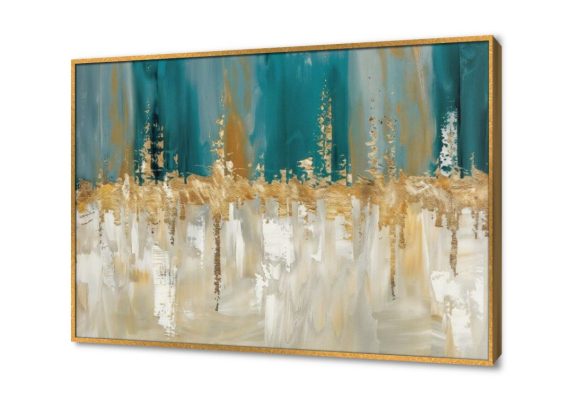 تابلوه تجريدى تركواز SA21362 كل التابلوهات المودرن, تجريدي ازرق - تركواز, فضى – ذهبى الوان زيتية - اكريليك, لوحات فنية غرفة الاستقبال, مدخل المنزل, مكاتب – شركات - اعمال بالعرض, ببرواز, برواز ذهبى, مستطيل