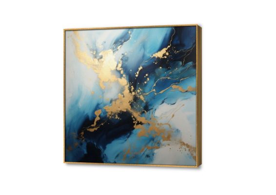 تابلوه تجريدى - ازرق SA20978 كل التابلوهات المودرن, تجريدي ازرق - تركواز, فضى – ذهبى الوان مائية, لوحات فنية, مودرن غرفة الاستقبال, مدخل المنزل, مكاتب – شركات - اعمال ببرواز, برواز ذهبى, مربع
