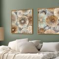 تابلوهات مودرن تصميمات ورسومات هندسيه SA21252 كل التابلوهات المودرن, اشكال هندسية و زخارف ازرق - تركواز, بنى - بيج اشكال هندسية و زخارف, الوان زيتية - اكريليك, لوحات فنية غرفة المعيشة, مكاتب – شركات - اعمال ببرواز, برواز ذهبى, مربع