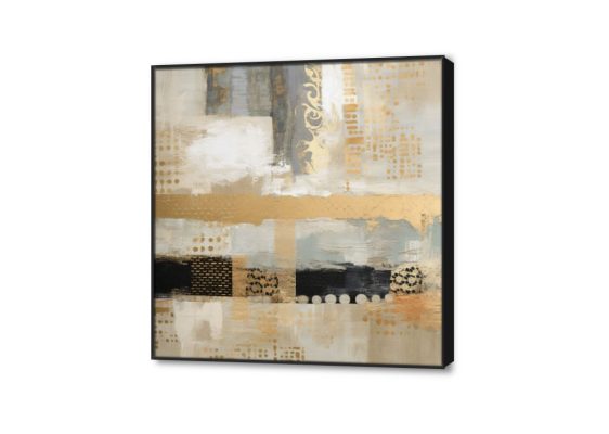 تابلوه تجريدى - اسود وذهبى SA21954 كل التابلوهات المودرن, تجريدي اسود, رمادى, فضى – ذهبى الوان زيتية - اكريليك, بسيط و هادئ, لوحات فنية, مودرن غرفة الاستقبال, غرفة المعيشة, مدخل المنزل, مكاتب – شركات - اعمال ببرواز, برواز اسود, مربع