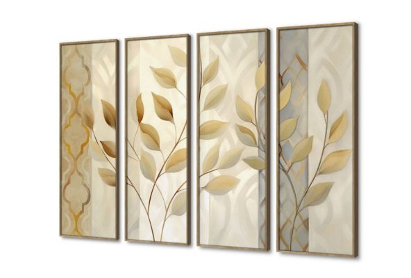 تابلوهات - أوراق شجر SA21447 كل التابلوهات المودرن, اوراق شجر - نباتات, اشكال هندسية و زخارف, ورود - زهور - نباتات بنى - بيج, فضى – ذهبى اشكال هندسية و زخارف, الوان زيتية - اكريليك, مودرن غرفة الاستقبال, غرفة المعيشة, غرفة النوم, مدخل المنزل, مكاتب – شركات - اعمال فصل الخريف بالعرض, ببرواز, برواز خشبى, مستطيل