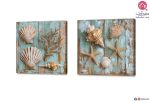 تابلوه - محار وأصداف البحر SA22386 تابلوهات مودرن ازرق - تركواز لوحات فنية غرفة الاستقبال