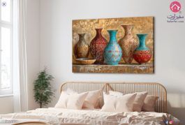 تابلوه - صناعات يدويه SA22590 ( كل التابلوهات المودرن), طبيعه صامتة احمر - نبيتى, بنى - بيج الوان زيتية - اكريليك, لوحات فنية غرفة الاستقبال, غرفة المعيشة بالعرض, مستطيل