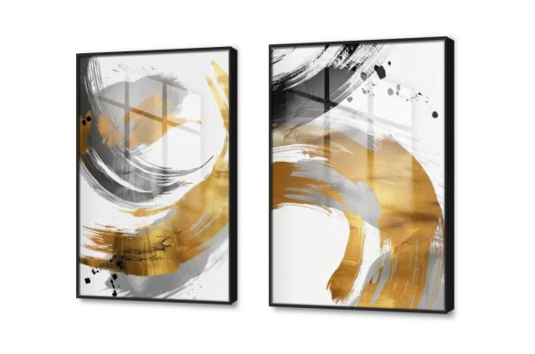 تابلوه مودرن تجريدى SA24101 كل التابلوهات المودرن, تجريدي ابيض - اوف وايت, اسود, فضى – ذهبى الوان زيتية - اكريليك, لوحات فنية غرفة الاستقبال, غرفة المعيشة, مدخل المنزل, مكاتب – شركات - اعمال اكريليك, بالعرض, ببرواز, برواز اسود, مستطيل
