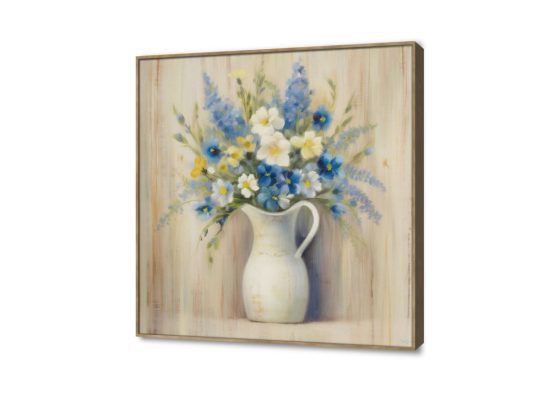 تابلوه - ورود زرقاء SA24364 كل التابلوهات المودرن, فازات و اوانى, طبيعه صامتة ازرق - تركواز, اصفر, بنى - بيج الوان زيتية - اكريليك, عتيق - فينتاج, لوحات فنية, مودرن غرفة المعيشة, مدخل المنزل, مكاتب – شركات - اعمال ببرواز, برواز خشبى, مربع