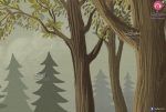 تابلوه - غابات وأشجار SA24492 تابلوهات مودرن اخضر - زيتى لوحات فنية غرفة الاستقبال