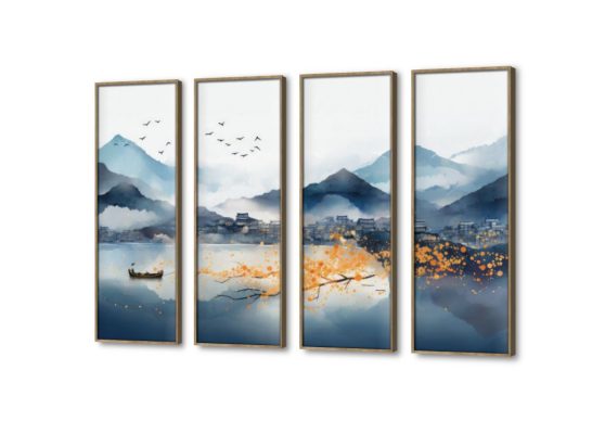 لوحات ديكور تجريدي SA25032 كل التابلوهات المودرن, جبال, مناظر طبيعية ابيض - اوف وايت, ازرق - تركواز الوان مائية, لوحات فنية, مودرن غرفة الاستقبال, غرفة المعيشة, مكاتب – شركات - اعمال بالعرض, ببرواز, برواز خشبى, مستطيل