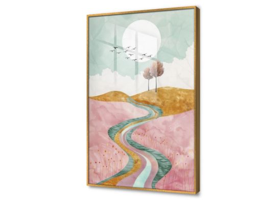 تابلوه مودرن - طريق SA24864 كل التابلوهات المودرن, تجريدي اخضر - زيتى, بينك – فوشيا, فضى – ذهبى بوهو ستايل, ديجيتال آرت, لوحات فنية, مودرن غرفة الاستقبال, غرفة المعيشة, مكاتب – شركات - اعمال اكريليك, بالطول, ببرواز, برواز ذهبى, مستطيل