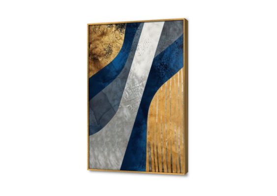 لوحه فنيه تجريدى SA25468 كل التابلوهات المودرن, تجريدي ازرق - تركواز, فضى – ذهبى ديجيتال آرت, لوحات فنية غرفة المعيشة, مكاتب – شركات - اعمال بالطول, ببرواز, برواز ذهبى, مستطيل