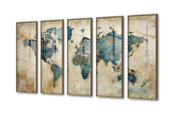 تابلوه مودرن - خريطة العالم SA25801 كل التابلوهات المودرن, خرائط, اماكن و مدن و مباني اخضر - زيتى, بنى - بيج الوان زيتية - اكريليك, عتيق - فينتاج, لوحات فنية, مودرن غرفة شباب, مكاتب – شركات - اعمال اكريليك, بالعرض, ببرواز, برواز خشبى, مستطيل