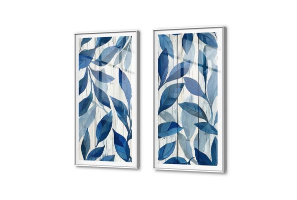 لوحة مميزة أوراق شجر SA26657 كل التابلوهات المودرن, اوراق شجر - نباتات, ورود - زهور - نباتات ابيض - اوف وايت, ازرق - تركواز الوان مائية, لوحات فنية, مودرن غرفة الاستقبال, غرفة المعيشة, مدخل المنزل, مكاتب – شركات - اعمال اكريليك, بالطول, ببرواز, برواز SF9, برواز ابيض, مستطيل