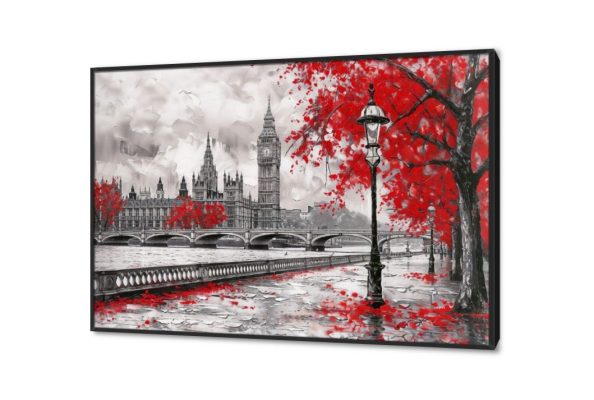 لوحة فنية - لندن SA26173 كل التابلوهات المودرن, دول و مدن مشهورة, اماكن و مدن و مباني احمر - نبيتى, اللون الواحد, رمادى الوان زيتية - اكريليك, كلاسيك – نيو كلاسيك, لوحات فنية غرفة الاستقبال, غرفة المعيشة, غرفة النوم بالعرض, ببرواز, برواز اسود, مستطيل